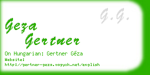 geza gertner business card